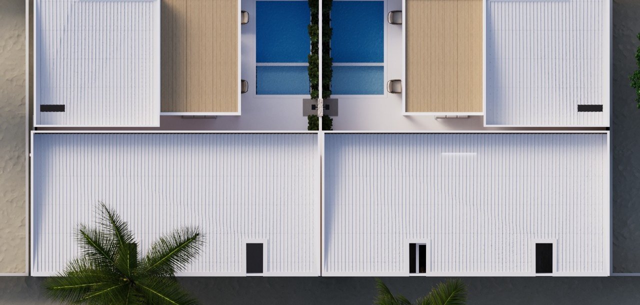 Overhead plan of the pool courtyards